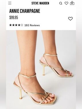 Steve Madden Champagne Metallic Strappy Heels